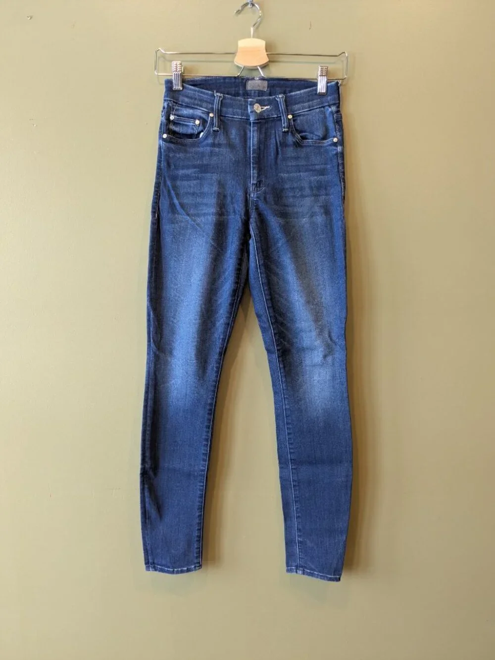 MOTHER Denim The Looker Ankle Skinny Jeans Sz 25 Tongue & Chic Mid Rise Stretch